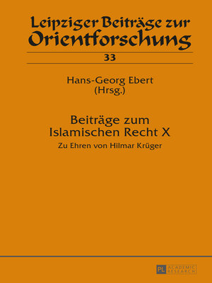 cover image of Beiträge zum Islamischen Recht X